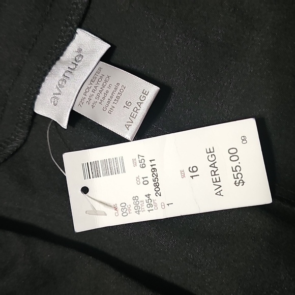 Avenue Elegant Black Women's High Waist Pants Size 16 New - Picture 3 of 5